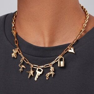 Jenny Bird Gold Charm Necklace NWT